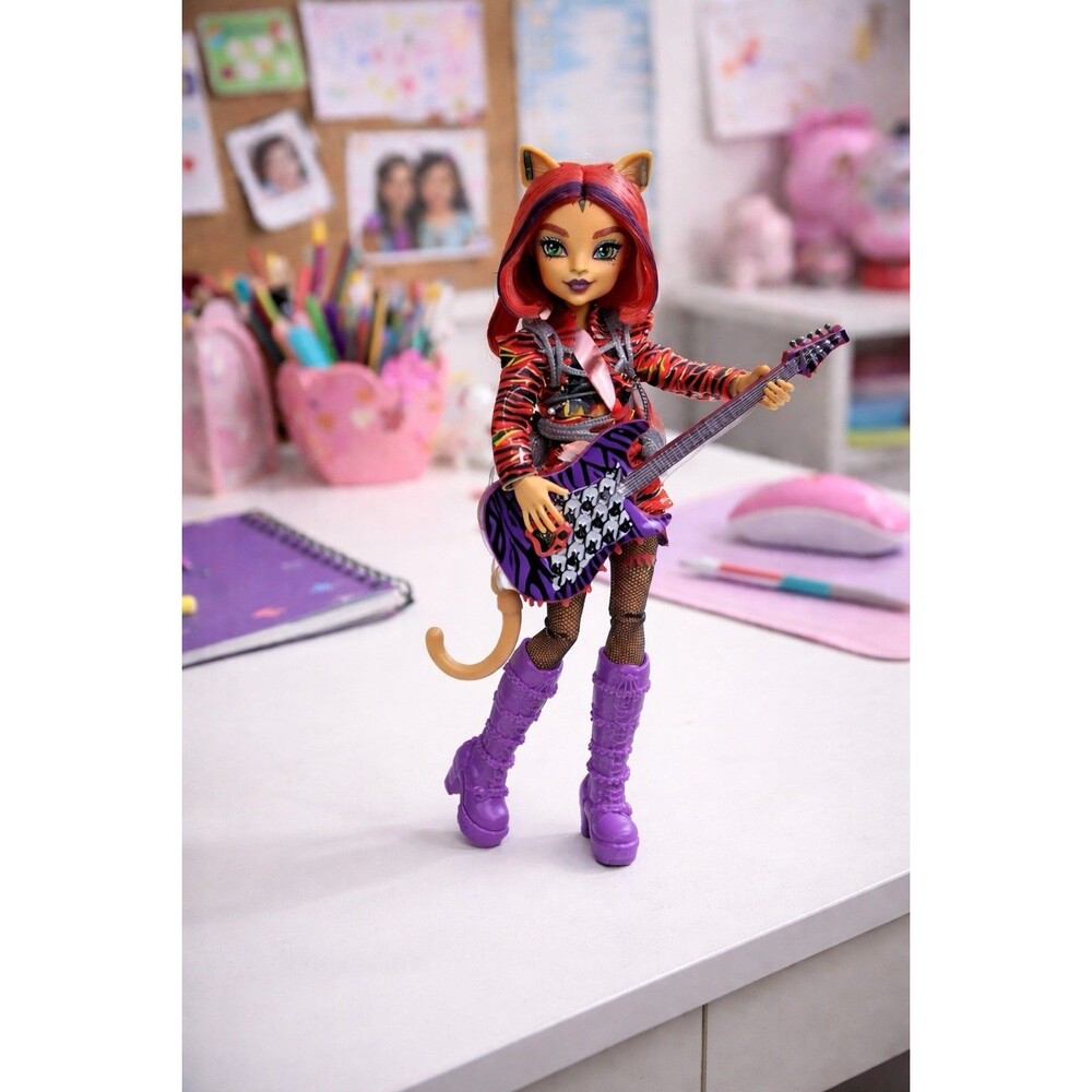Monster High Toralei Fearbook Doll G3 Guitar Outfit Cat Character Rock Band New